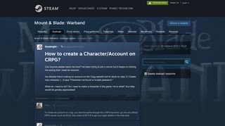 
                            8. How to create a Character/Account on CRPG? :: Mount & Blade ...