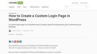 
                            3. How to Create a Custom Login Page in WordPress - Envato