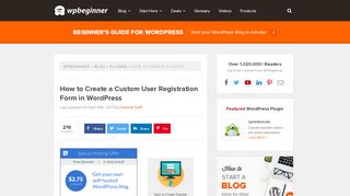 
                            10. How to Create a Custom User Registration Form in WordPress