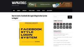 
                            1. How to Create a Facebook Like Login & Registration System in Wapka ...