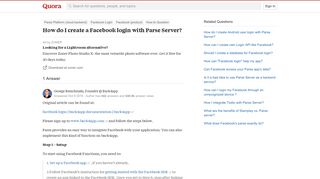 
                            12. How to create a Facebook login with Parse Server - Quora