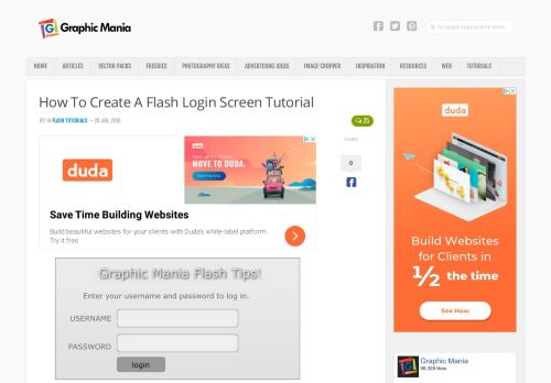 
                            3. How To Create A Flash Login Screen Tutorial - Graphic Mania