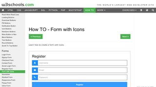 
                            2. How To Create a Form with Icons - W3Schools