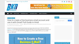 
                            13. How to create a free business Email account? Hindi ... - BKN Solution