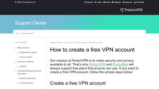 
                            4. How to create a free VPN account - ProtonVPN Support