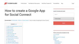 
                            10. How to create a Google App for Social Connect - Cozmoslabs