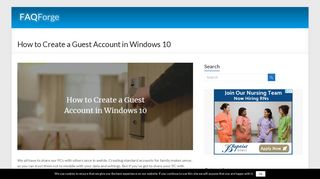 
                            8. How to Create a Guest Account in Windows 10 - FAQforge