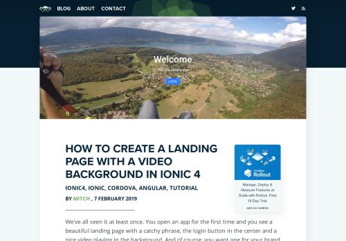 
                            8. How to create a Landing Page with a video background in Ionic 4