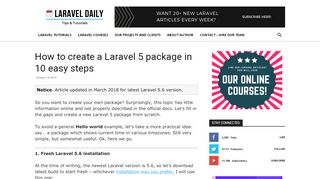
                            8. How to create a Laravel 5 package in 10 easy steps - Laravel Daily