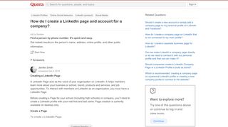 
                            9. How to create a LinkedIn page and account for a company - Quora