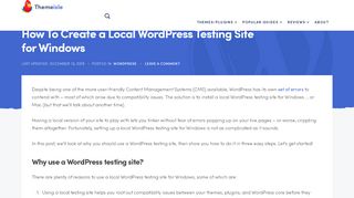
                            8. How To Create a Local WordPress Testing Site for Windows - ThemeIsle
