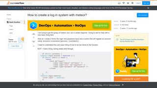 
                            11. How to create a log in system with meteor? - Stack Overflow