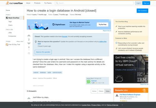 
                            6. How to create a login database in Android - Stack Overflow