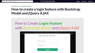 
                            10. How to create a login feature with Bootstrap Modal and jQuery AJAX