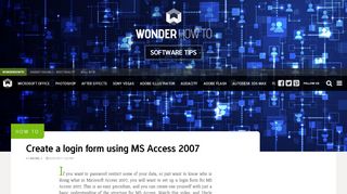 
                            6. How to Create a login form using MS Access 2007 « Software Tips ...