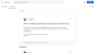 
                            4. How to create a Login Page for my private my members? - Google ...