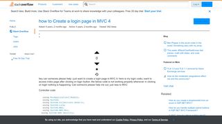 
                            5. how to Create a login page in MVC 4 - Stack Overflow