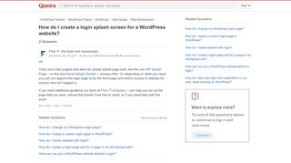 
                            4. How to create a login splash screen for a WordPress website - Quora