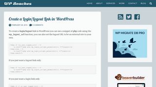 
                            6. How to create a login/logout link for WordPress - WP Beaches