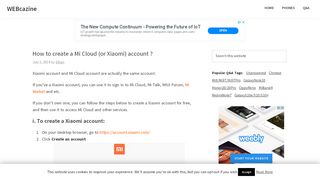 
                            4. How to create a Mi Cloud (or Xiaomi) account ? - WEBCAZINE
