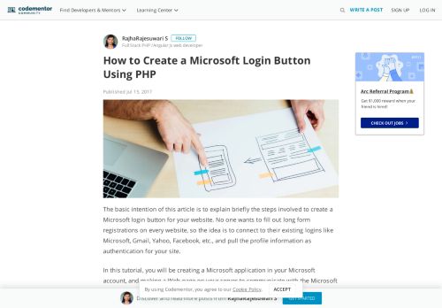 
                            3. How to Create a Microsoft Login Button Using PHP | Codementor