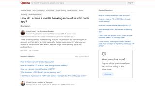 
                            10. How to create a mobile banking account in hdfc bank app - Quora