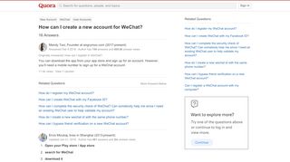 
                            2. How to create a new account for WeChat - Quora