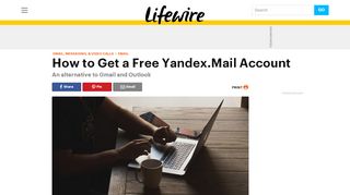 
                            5. How to Create a New Free Yandex.Mail Account - Lifewire