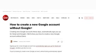 
                            10. How to create a new Google account without Google+ - CNET