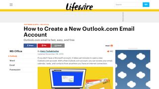 
                            13. How to Create a New Outlook.com Email Account - Lifewire