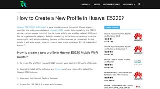 
                            13. How to Create a New Profile in Huawei E5220? | RouterUnlock.com