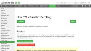 
                            5. How To Create a Parallax Scrolling Effect - W3Schools