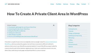 
                            9. How to Create a Private Client Area in WordPress. – GDS Web Design