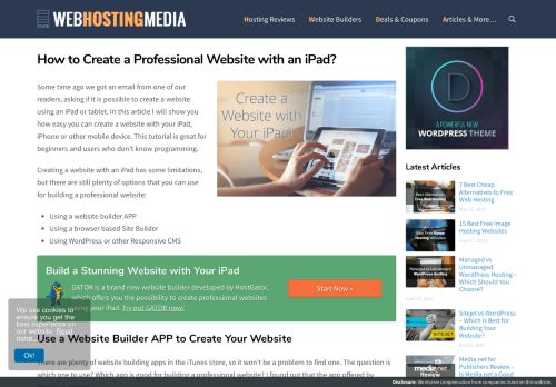 
                            11. How to Create a Professional Website with an iPad? - Web Hosting