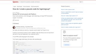 
                            3. How to create a pseudo code for login/signup - Quora