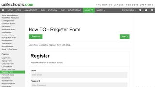 How To Create a Register Form - W3Schools