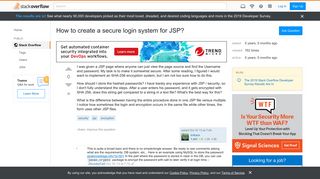 
                            2. How to create a secure login system for JSP? - Stack Overflow
