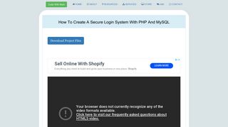 
                            6. How To Create A Secure Login System With PHP And MySQL