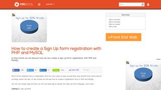 
                            9. How to create a Sign Up form registration with PHP and MySQL - MrBool