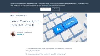 
                            7. How to Create a Sign Up Form That Converts - HubSpot Blog