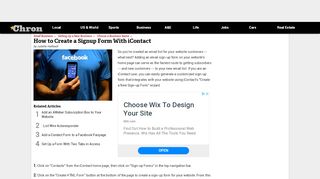 
                            1. How to Create a Signup Form With iContact | Chron.com