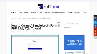 
                            6. How to Create A Simple Login Form in PHP & MySQLi Tutorial ~ Softaox