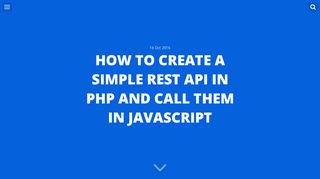 
                            5. How to create a simple REST API in PHP and call them in JavaScript