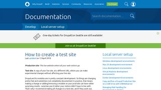 
                            1. How to create a test site | Develop guide on Drupal.org