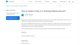 
                            6. How to create a Tutor or a Training Institute account? – UrbanPro