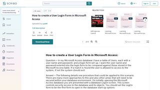 
                            4. How to create a User Login Form in Microsoft Access - Scribd