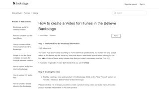 
                            8. How to create a Video for iTunes in the Believe Backstage – Believe ...