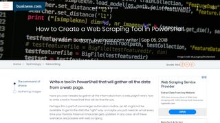 
                            11. How to Create a Web Scraping Tool in PowerShell - Business.com