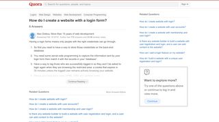 
                            12. How to create a website with a login form - Quora