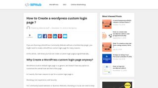 
                            13. How to Create a wordpress custom login page ? - WPHub